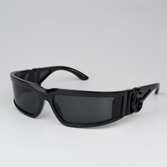 NEW D&G DG6198 501/87 Black Dark Grey Rectangle Unisex Sunglasses